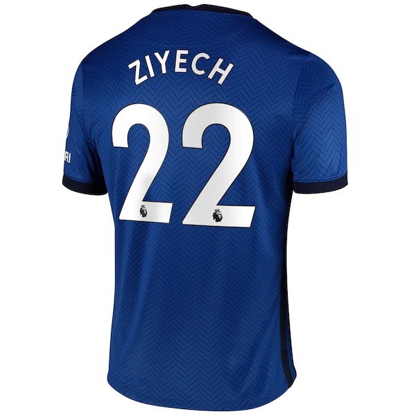 Camiseta Chelsea NO.22 Ziyech Primera equipo 2020-2021 Azul